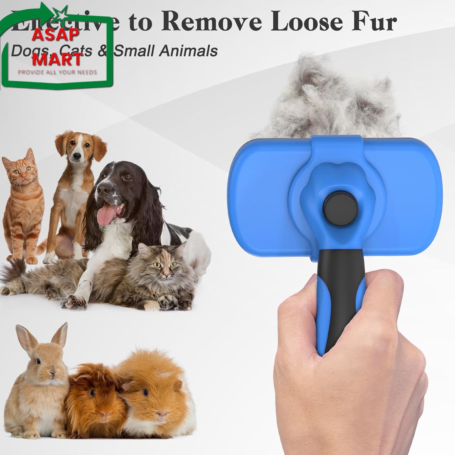 Swihauk Self Cleaning Slicker Brush - Skin Friendly Deshedding Grooming Tool For
