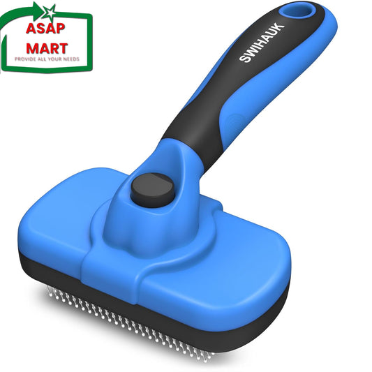 Swihauk Self Cleaning Slicker Brush - Skin Friendly Deshedding Grooming Tool For